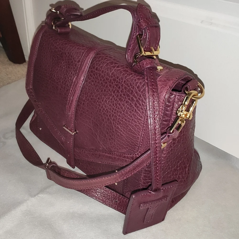 Tory Burch 797 Plum Leather Satchel